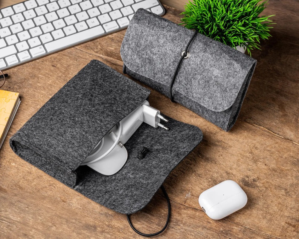 Felt MacBook Charger Holder MacBook Charger Case Macbook Charger Cover Laptop Cable Organizer Cable Bag Storage case for Mouse and Charge