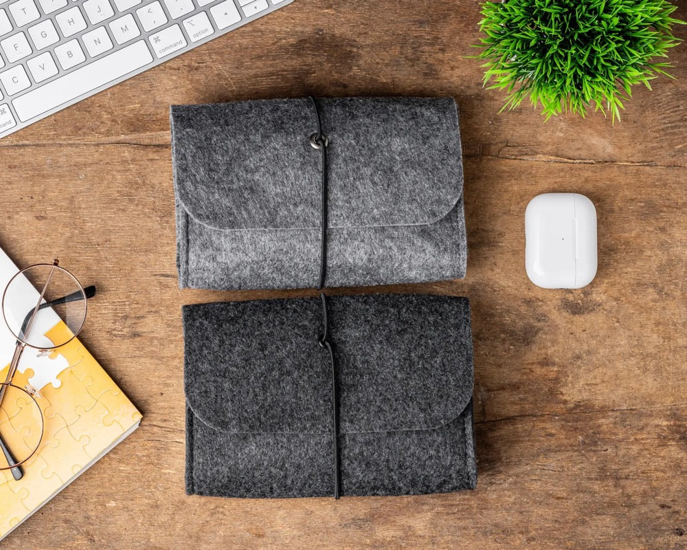 Felt MacBook Charger Holder MacBook Charger Case Macbook Charger Cover Laptop Cable Organizer Cable Bag Storage case for Mouse and Charge